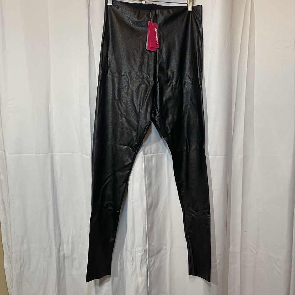 *NEW w/ Tags* COMMANDO Faux Leather Leggings Black Size XL $118 Retail! - Picture 2 of 7